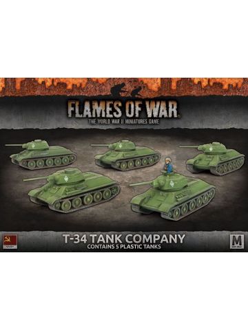 Flames of War SBX54 T-34 Company Mid-War (5 Tanks) Plastic Gaming Miniatures
