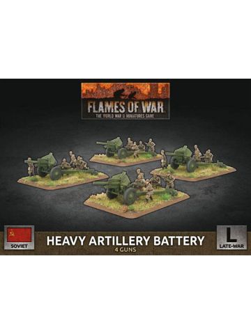 Flames of War SBX75 Heavy Artillery Battery (4 Guns) Plastic Gaming Miniatures