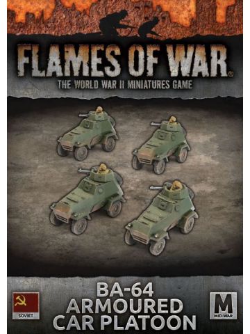 Flames of War SBX86 BA-64 Armoured Car Platoon (4) Plastic Gaming Miniatures