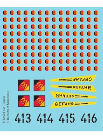 Team Yankee TEG950 East German Decals for Gaming Miniatures