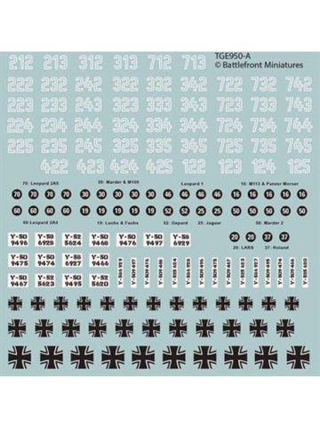 Team Yankee TGR950 West German Decal Set (4 Sheets)