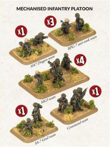 Team Yankee TIR702 Iranian Mechanised Infantry Platoon (33 Figures) for Gaming