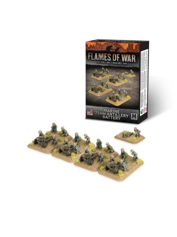 Flames of War UBX101 Marine 75mm Artillery Battery (4 Guns) Gaming Miniatures