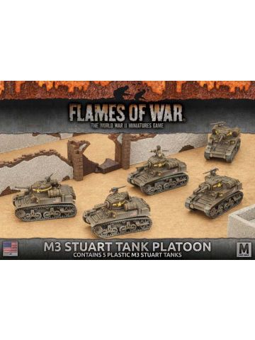 Flames of War UBX56 M3 Stuart Tank Platoon (5 Tanks) Plastic Gaming Miniatures