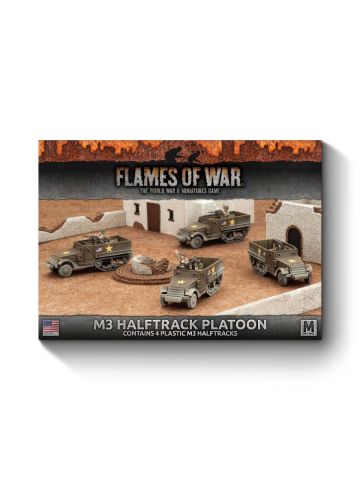 Flames of War UBX57 Mid War M3 Halftrack Platoon (4) Gaming Miniatures