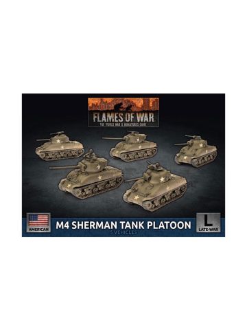 Flames of War UBX69 M4 Sherman Tank Platoon (5 Tanks) Plastic Gaming Miniatures