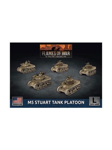 Flames of War UBX70 M5 Stuart Tank Platoon (5 Tanks) Plastic Gaming Miniatures