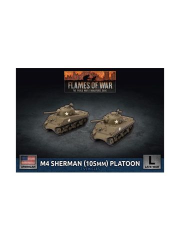 Flames of War UBX71 M4 Sherman 105mm Platoon (2 Vehicles) Gaming Miniatures