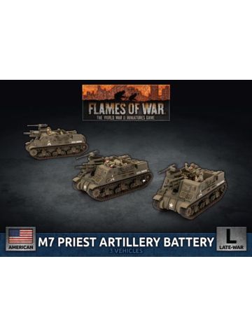 Flames of War UBX73 Late War M7 Priest Artillery Battery (3) Gaming Miniatures