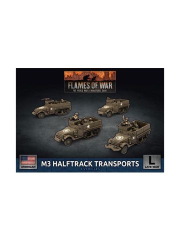 Flames of War UBX76 M3 Halftrack Platoon (4 Vehicles) Plastic Gaming Miniatures