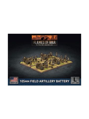 Flames of War UBX77 105mm Field Artillery Battery (4 Guns) Gaming Miniatures
