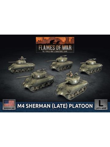 Flames of War UBX88 Late M4 Sherman Platoon (5 Tanks) Plastic Gaming Miniatures