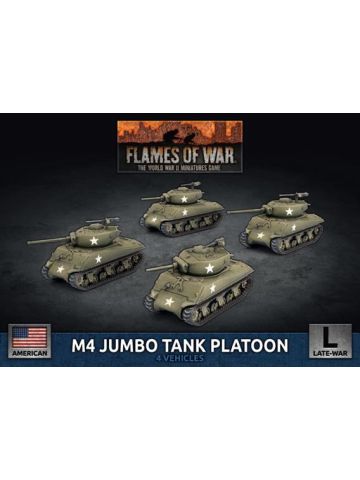 Flames of War UBX92 M4 Jumbo Platoon (4 Tanks) Plastic Gaming Miniatures