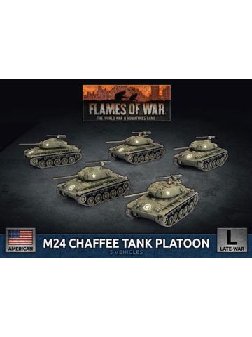 Flames of War UBX94 M24 Chaffee Tank Platoon (5 Tanks) Plastic Gaming Miniatures