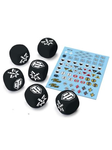 World of Tanks WOT33 Tank Ace Dice & Decals (6 Dice & 1 Decal Sheet)
