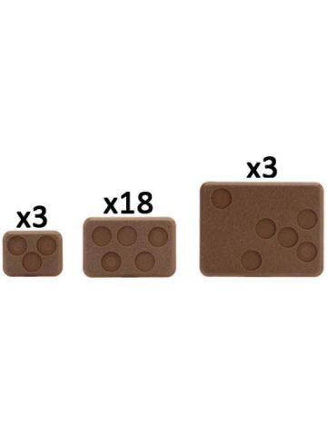 Battlefront XX108 Mixed Bases (24) with Figure Holes for Gaming Miniatures