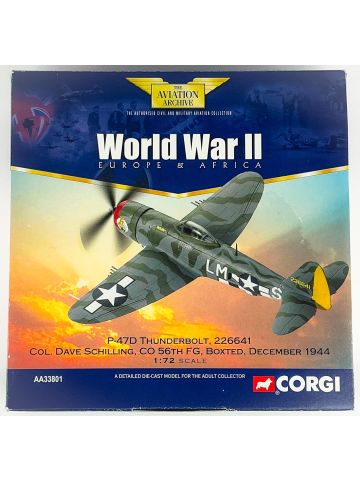 Corgi AA33801 P-47D Thunderbolt Dave Schilling 56th FG 1/72 Scale Diecast Model