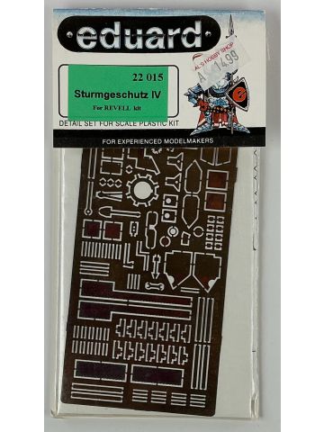 Eduard 22015 Sturmgeschutz IV 1/72 Scale PE Detail Set for Revell Kit