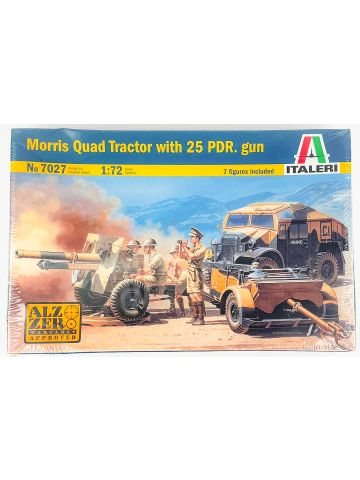 Italeri 7027 Morris Quad Tractor & 25 Pdr Gun 1/72 Scale Plastic Model Kit