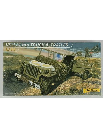 Heller 79997 US 1/4 Ton Truck & Trailer 1/72 Scale Model Kit Sealed Box