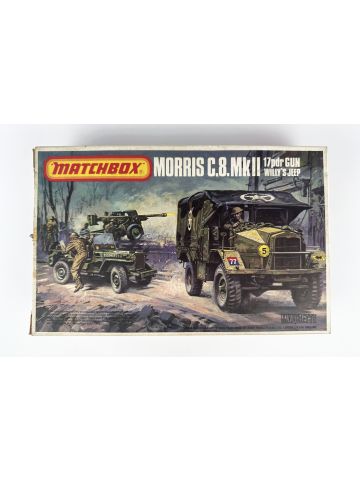 Matchbox PK-172 Morris C.8 Mk II 17pdr Gun and Willy's Jeep 1/76 Scale Model Kit