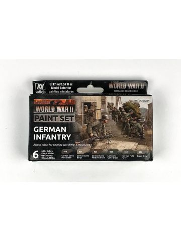 Vallejo 70206 WWII German Infantry Paint Set (6 Colors) 17ml Bottles