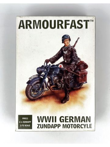 Armourfast 99011 WWII German Zundapp Motorcycle 1/72 Scale Plastic Model Kit
