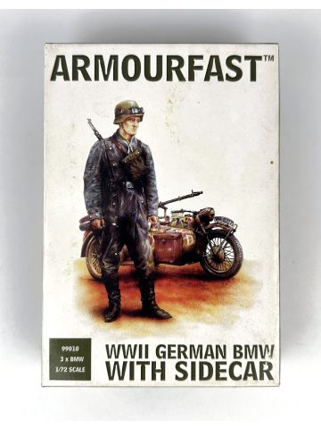 Armourfast 99010 WWII German BMW with Sidecar 1/72 Scale Plastic Model Kit