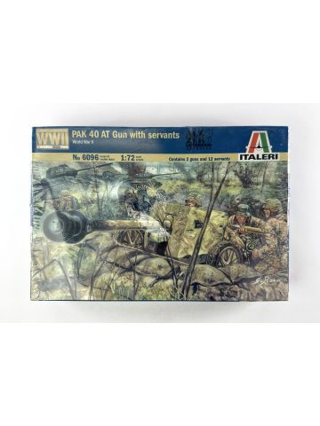 Italeri 6096 PAK 40 AT Gun with Soldiers World War II 1/72 Scale Model Kit