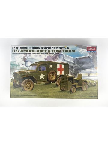Academy 13403 U.S. Ambulance & Tow Truck WWII Ground 1/72 Scale Model Kit