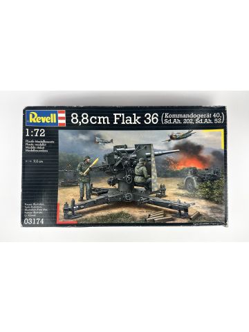 Revell 03174 8.8cm Flak 36 (Kommandogerat 40) 1/72 Scale Model Kit Open Box