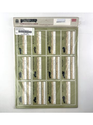 Plastic Soldier Company BGK022 Battlegroup US Vehicle Datacards - Plastic