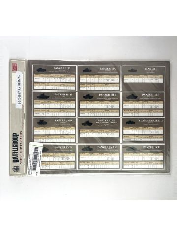 Plastic Soldier Company BGK019 Battlegroup Early German Vehicle Datacards -