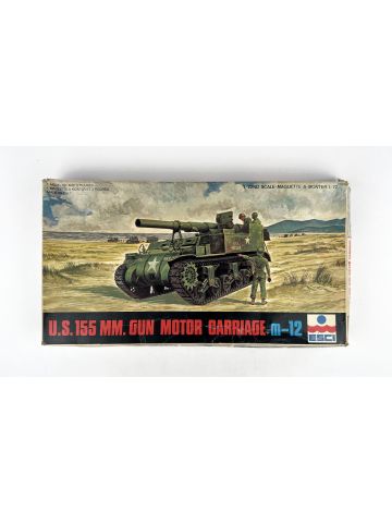 ESCI 8029 U.S. 155 mm Gun Motor Carriage M-12 1/72 Scale Plastic Model Kit