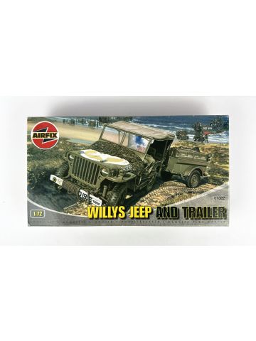 Airfix 01322 Willys MB Jeep and Trailer 1/72 Scale Plastic Model Kit