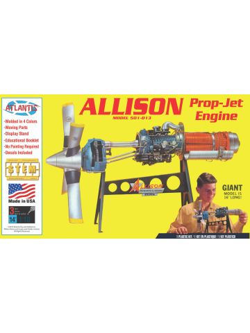 Atlantis H1551 Allison Model 501-D13 Prop-Jet Aircraft Engine Scale Model Kit