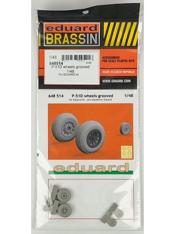 Eduard 648514 P-51D Wheels Grooved 1/48 Scale Model Kit Detail Set
