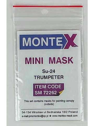 Montex 72262 Su-24 Canopy Masking Set for Trumpeter 1/72 Scale Kit