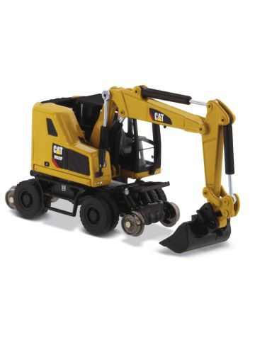 Diecast Masters 85656 Cat M323F Railroad Wheeled Excavator Cat Yellow 1/87 Scale