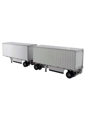 Diecast Masters 91036 Wabash National 28' Pup Trailers White 1/50 Scale Model