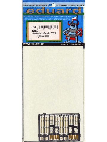 Eduard 32867 WWII Luftwaffe Fighter Seatbelts Color Steel 1/32 Scale Detail Set