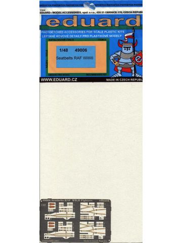 Eduard 49006 RAF WWII Seatbelts 1/48 Scale Color Photoetch Detail Set