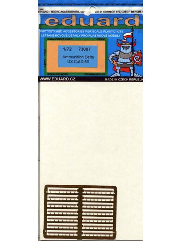 Eduard 73007 US 12.7mm 0.50 cal Ammo Belts 1/72 Scale photo etched Detail Set