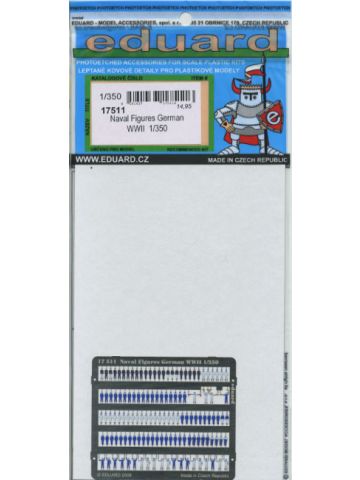 Eduard 17511 WWII German Naval Figures 1/350 Scale Color Photoetch Detail Set