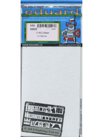 Eduard 32523 F-16CJ Interior Photoetch Detail Set for 1/32 Scale Tamiya Kit