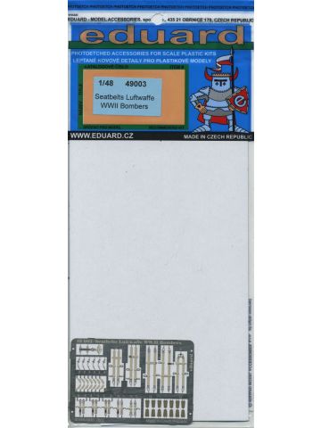 Eduard 49003 WWII Luftwaffe Bomber Seat Belts Detail Set for 1/48 Scale Models