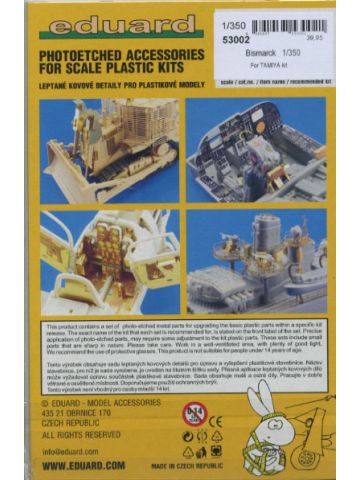 Eduard 53002 Bismarck Photo-Etched Detail Set for 1/350 Scale Tamiya Model Kit