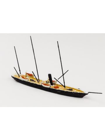 Hai 490 Austro-Hungarian Gunboat Kerka Painted Deck 1866 1/1250 Scale Model