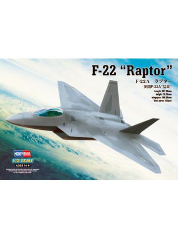 HobbyBoss 80210 Lockheed F-22 Raptor 1/72 Scale Plastic Model Kit