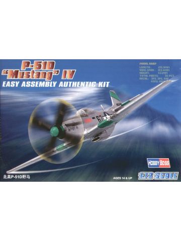 HobbyBoss 80230 North American P-51D Mustang 1/72 Scale Plastic Model Kit